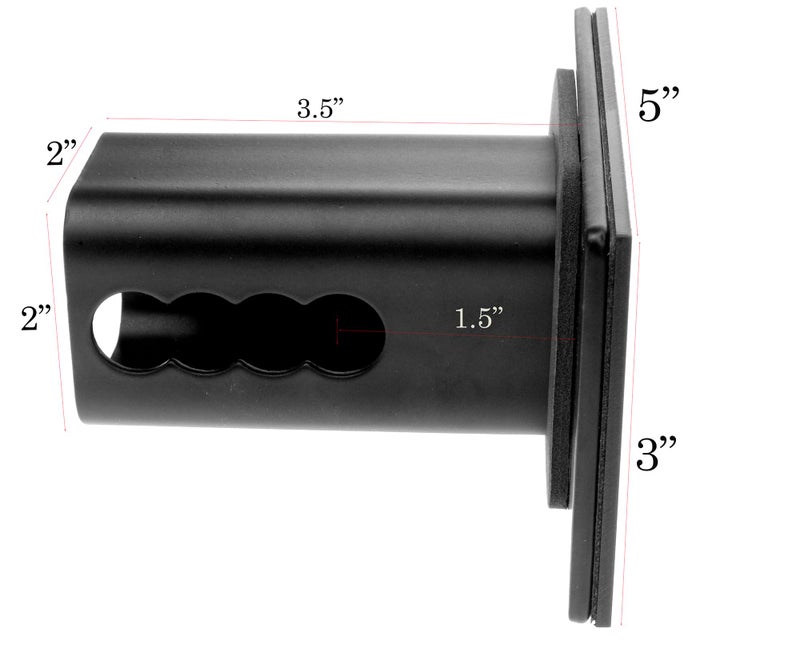 eVerHITCH USA Metal Flag Hitch Cover Fits 2" Receivers Black & Black with Thin Blue line - Image 3